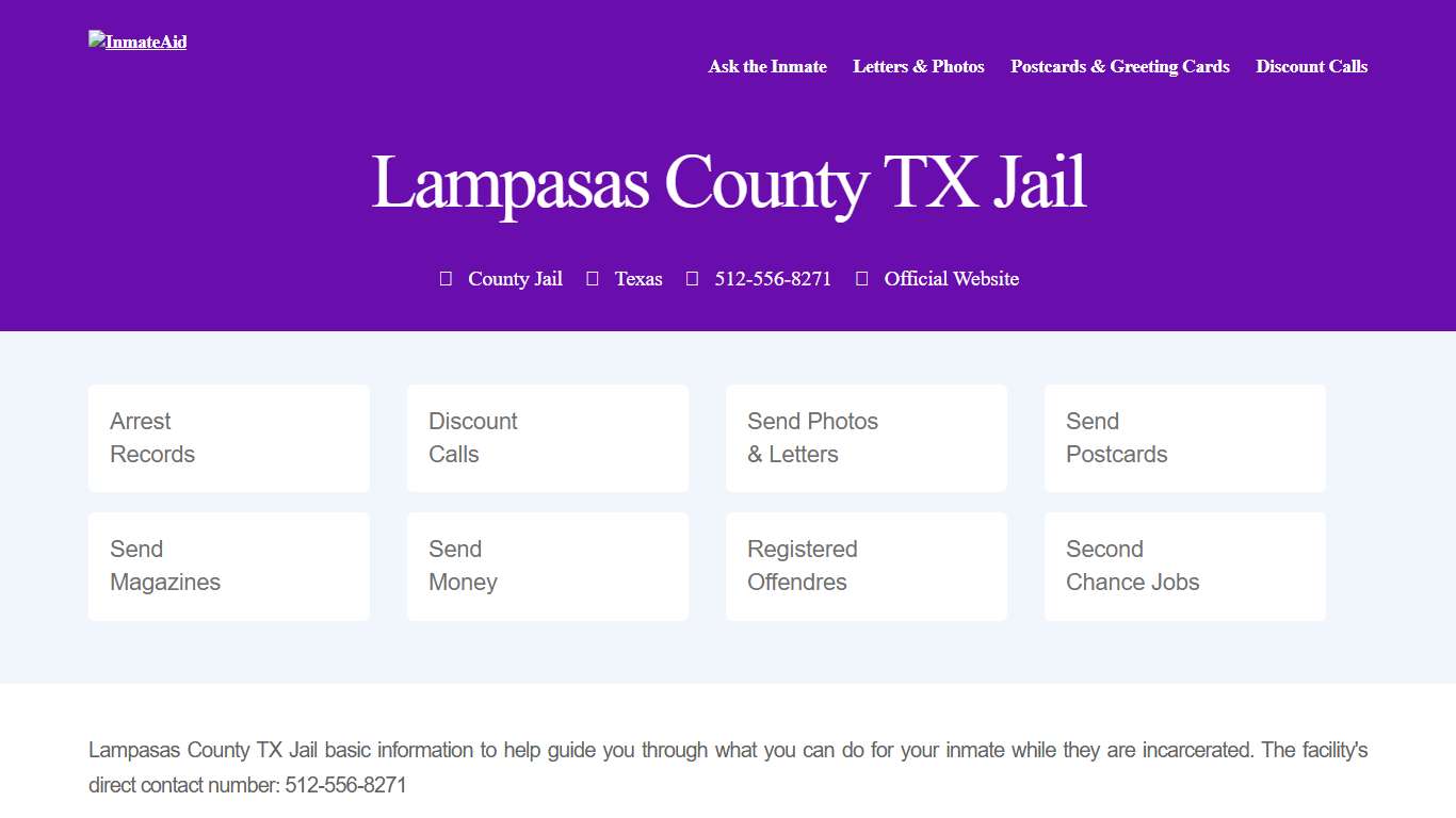 Lampasas County TX Jail - InmateAid