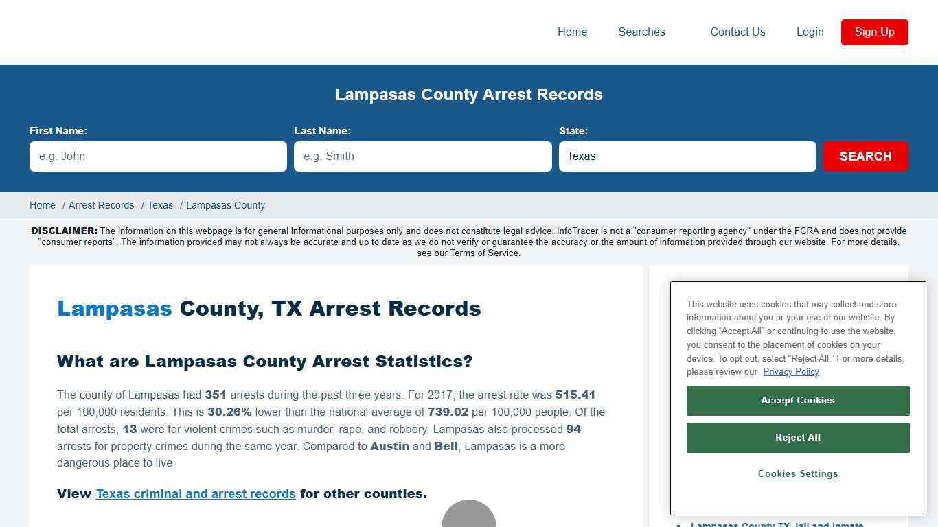 Lampasas County, TX Arrests & Jail Records