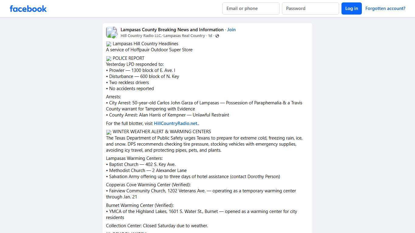 Lampasas County Breaking News and Information 🌄 Lampasas Hill Country Headlines Facebook